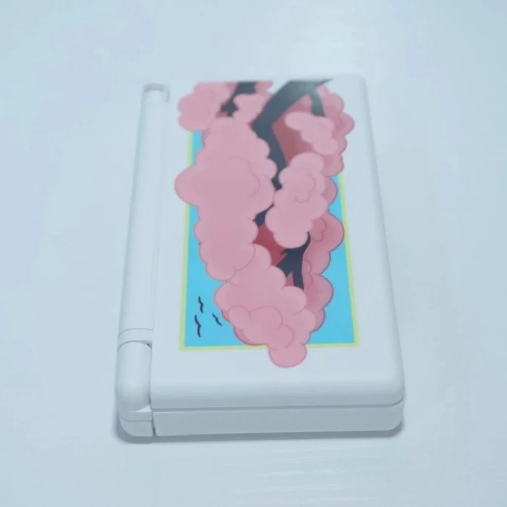 Nintendo DS Lite White Cherry Blossom Handheld System with Charger & Stylus Pen